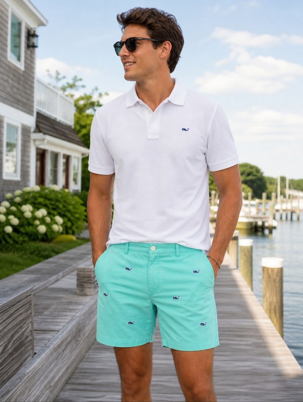 Vineyard Vines Mens Size 34 Club Shorts Embroidered Whale Logo Antigua Green